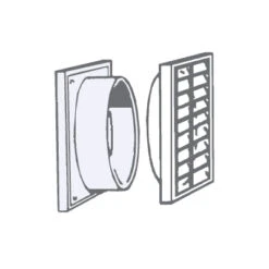 MANROSE 200MM FIXED LOUVRE GRILLE (WHITE)- 12098W