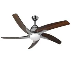 Fantasia Elite Viper Plus 54inch. Ceiling Fan With Dark Oak Blade & Light - Stainless Steel - 114659