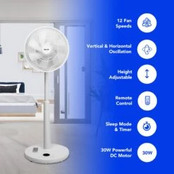 Devola Low Noise 30W 12 Speed 12-inch DC Pedestal Fan - White - DV12DCPFAN - Return Unit -Ventilation Equipment Store 1 252Fe 252F7 252Fc 252F1e7c0b88ec7f096f203b666fe8036ebe47df9fbe Features Lifestyle 6f96fe60 6978 4b07 9fa6 51f49832e148