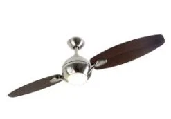 Fantasia Propeller 54inch. Ceiling Fan With Dark Oak Blade & Light - Brushed Nickel - 114543