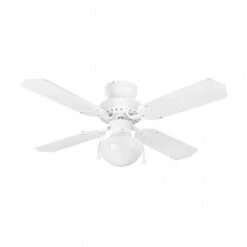 Fantasia EuroFans Rimini 36inch. Ceiling Fan With White/White & Cane Blade & Light - White - 111023