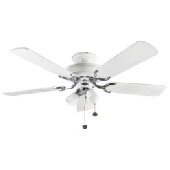 Fantasia Mayfair Combi 42inch. Ceiling Fan With White Blade & Light - White And Stainless Steel - 110009