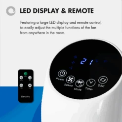 Devola 45W 3 Speed 33-inch Tower Fan With Remote - White - DV33TFWH - Return Unit -Ventilation Equipment Store 2 252Fa 252F5 252Fb 252F2a5bfb7de048751f3d3a6c8a751a4191f04f1d00 07 LED Display 266ee812 84c0 4b8a b55a 96a87d3dda67