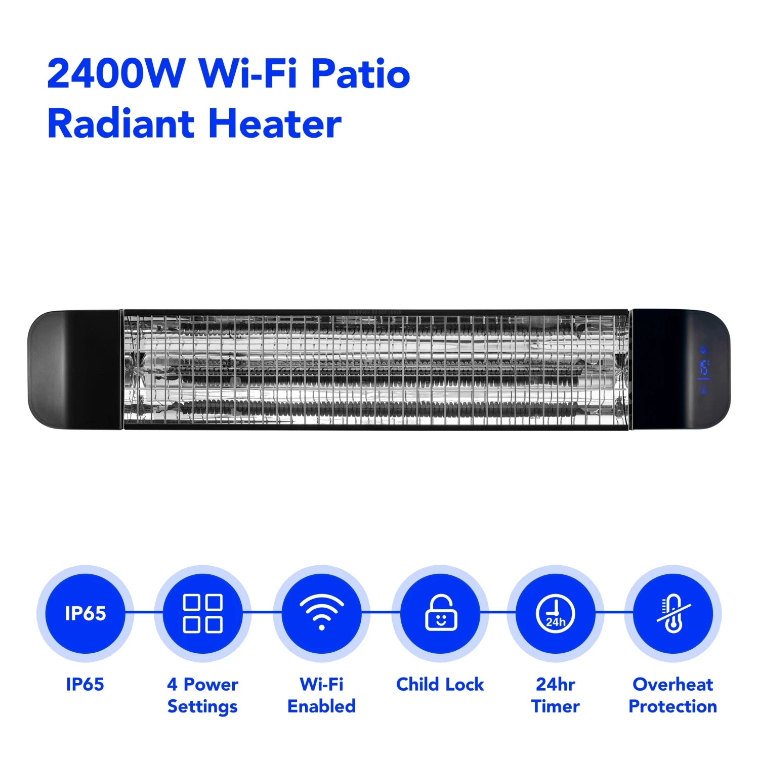 Devola 2.4kW Wi-Fi Patio Radiant Heater ( No Plug - Installed Product ) - DVPH24BEP - Return Unit 2 Devola 2.4kW Wi-Fi Patio Radiant Heater ( No Plug - Installed Product ) - DVPH24BEP - Return Unit - Image 2