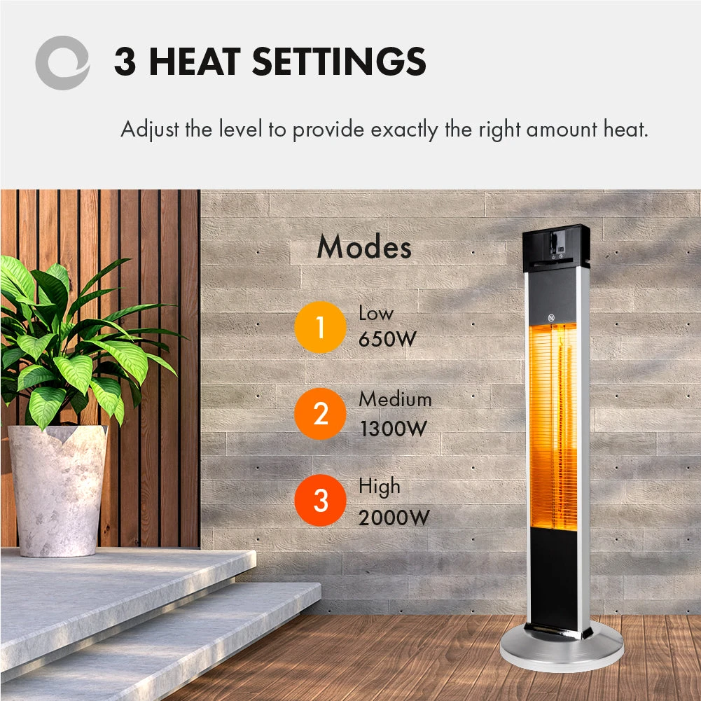 Devola Master 2kW Freestanding Patio Heater With Remote Control -DVXSPH20FSB 5 Devola Master 2kW Freestanding Patio Heater With Remote Control -DVXSPH20FSB - Image 5