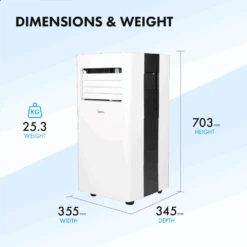 Midea Comfee 7000 BTU Portable Air Conditioner - White - MPPH-07E - Return Unit -Ventilation Equipment Store 3 252Fc 252F5 252F2 252F3c52f629b59c1d41c19572bc561142bce243b307 03 Dimensiosn Weight