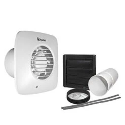 Xpelair Simply Silent LV100S Standard Square 100mm Fan With Wall Kit - 93031AW