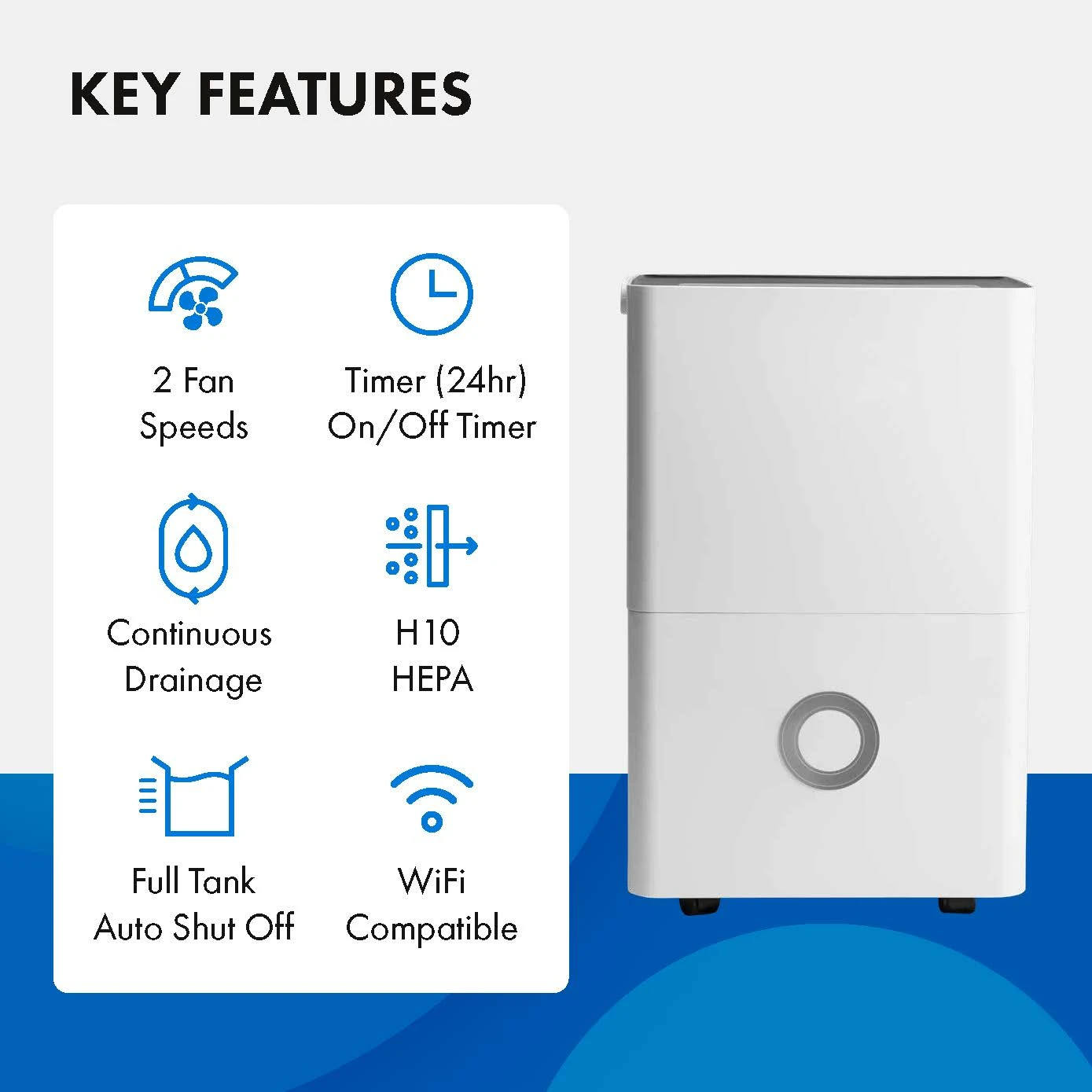 Devola 20L Compressor WiFi Dehumidifier With HEPA Filter - DV20QHWF 3 Devola 20L Compressor WiFi Dehumidifier With HEPA Filter - DV20QHWF - Image 3