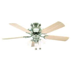 Fantasia Mayfair Combi 42inch. Ceiling Fan With Washed Oak Blade & Light - Stainless Steel - 111818