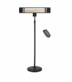 Devola Platinum 2.4kW Stand Mounted Patio Heater With Remote Control IP65 Black - DVPH24PSMB
