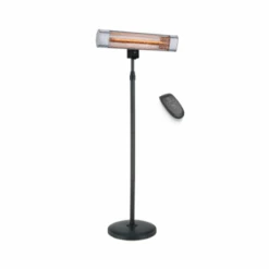 Devola Platinum 1.8kW Stand Mounted Patio Heater With Remote Control IP65 Silver - DVPH18PSMSL