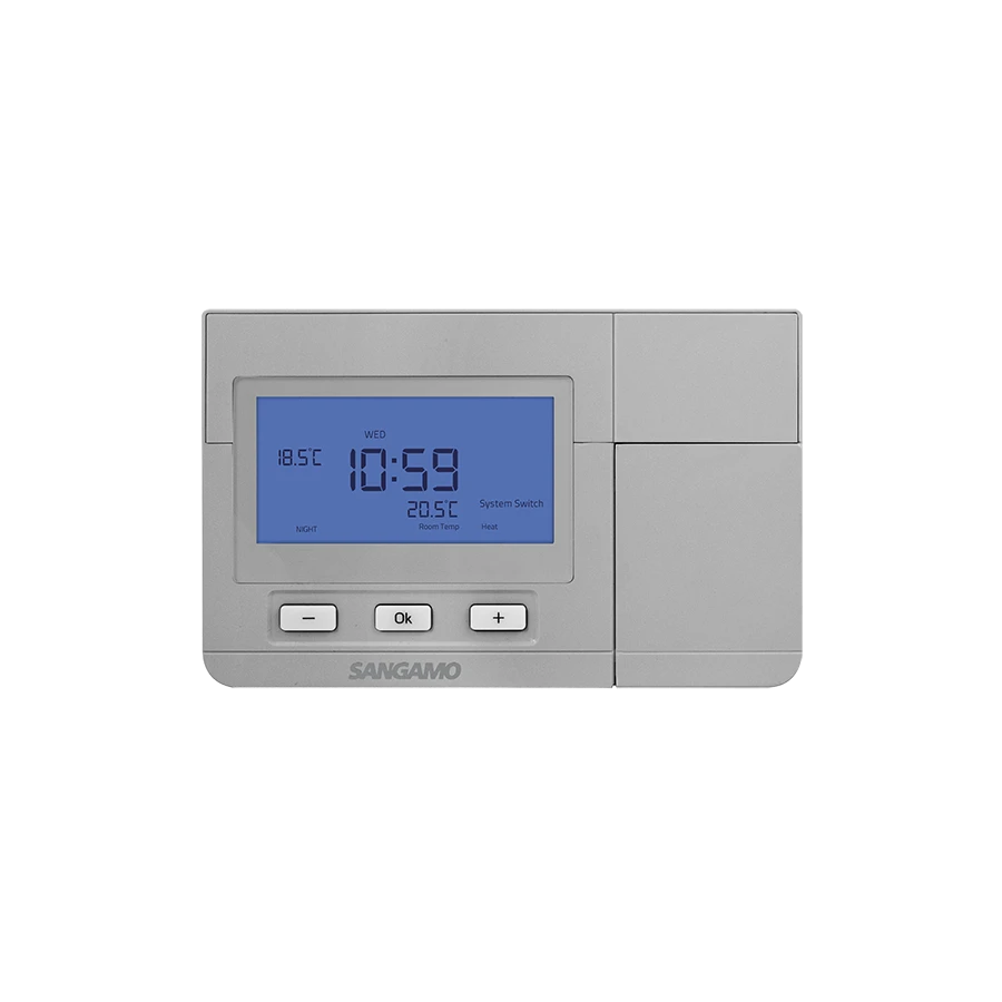 ESP Sangamo Electronic Programmable Room Thermostat Silver - CHPRSTATDPS 1 ESP Sangamo Electronic Programmable Room Thermostat Silver - CHPRSTATDPS