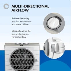 Devola 48L Evaporative Swamp Air Cooler 60 Meters Squared White/Grey - DVCL48P -Ventilation Equipment Store 6 252F0 252Fa 252Fb 252F60abe151aa256bbc158adf8c05babe43de4aa6b9 06 Multi Directional Airflow 78641aba 3c5f 46b0 8e94 13babe34683f