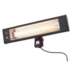 Forum Blaze 1800W Wall Mounted Patio Heater With LED Lights IP44Black - ZR-32299