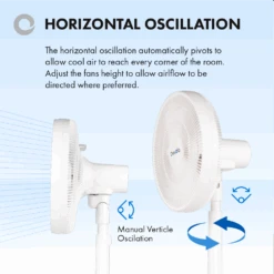 Devola Ultra Quiet 28W 12 Speed 16-inch DC Pedestal Fan - White - DV16DCPF -Ventilation Equipment Store 6 252F2 252F3 252F5 252F623541d1e88b656c7cef04dfcfb5d241e6e216f9 05 Horizontal Oscillation 535f9373 515f 4a20 b96e 1f020878466d