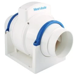 Vent-Axia ACM100T 4"/100mm Inline Mixed Flow Fan With Timer White - 17104020