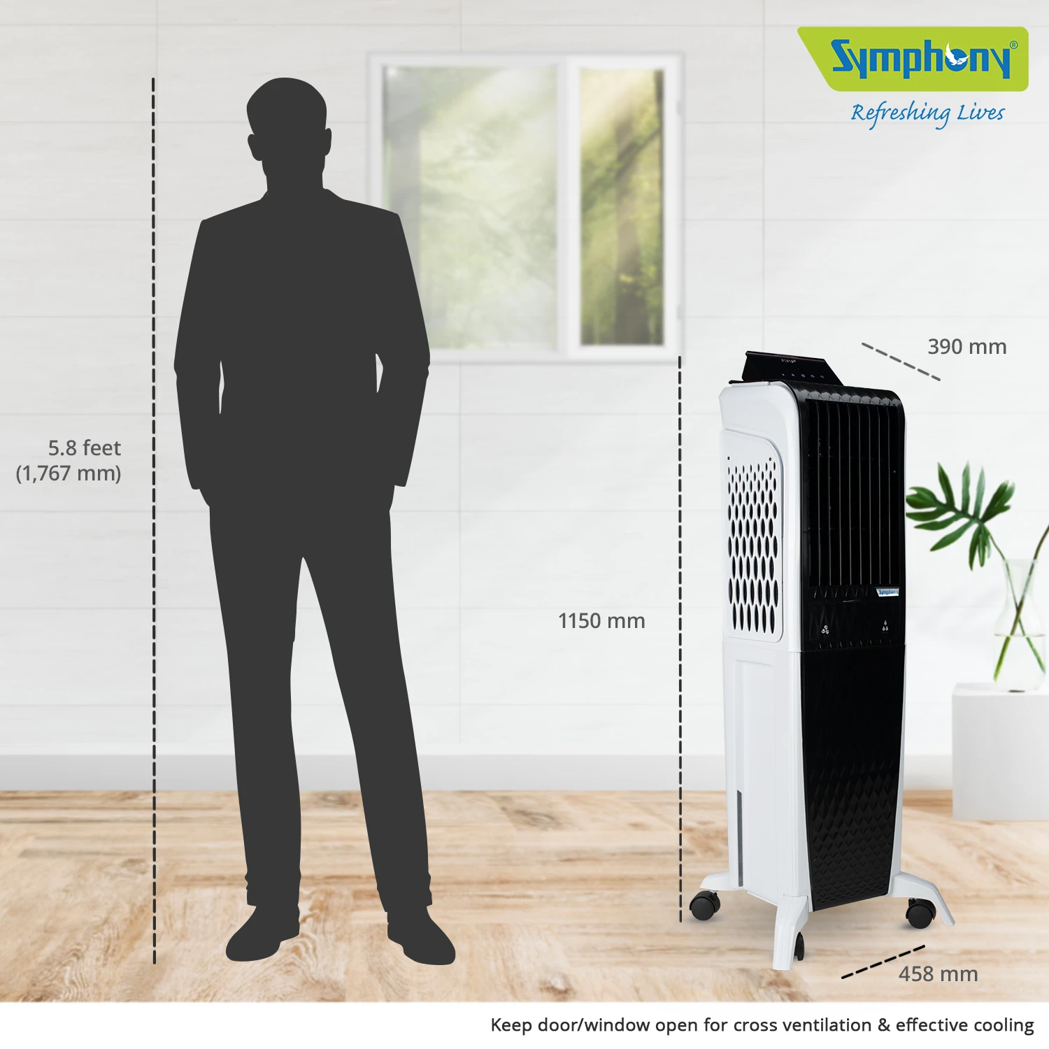 Symphony Diet 3D 40i Tower Air Cooler 40 Litres With Magnetic Remote - DIET3D40I 4 Symphony Diet 3D 40i Tower Air Cooler 40 Litres With Magnetic Remote - DIET3D40I - Image 4