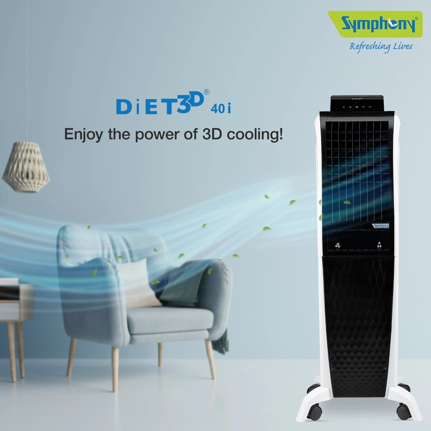 Symphony Diet 3D 40i Tower Air Cooler 40 Litres With Magnetic Remote - DIET3D40I 10 Symphony Diet 3D 40i Tower Air Cooler 40 Litres With Magnetic Remote - DIET3D40I - Image 10