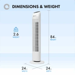 Devola 45W 3 Speed 33-inch Tower Fan With Remote - White - DV33TFWH - Return Unit -Ventilation Equipment Store 6 252Fa 252F6 252F9 252F6a69cb471cd19bc2606d7178cc91539fa0209357 03 Dimensiosn Weight 431a6ca0 f107 4c18 bff4 c6d56c3709aa
