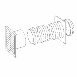 Manrose 100mm/4" 1m Round Hose With Fixed Grille- 7215