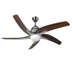 Fantasia Viper 54inch. Ceiling Fan With Remote Control/Blades Dark Oak - Stainless Steel - 114147