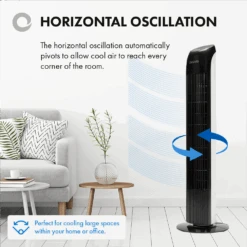 Devola 45W 3 Speed 33-inch Tower Fan With Remote - Black/White - DV33TFBW - Return Unit -Ventilation Equipment Store 7 252Fd 252Ff 252F5 252F7df5e7be503c090172d309b63ab1ad8a24fa067f 04 Oscillation 3490bd12 e887 40f1 a273 9bf3583f77d3