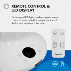 Devola Ultra Quiet 22W 12 Speed 9-inch DC Pedestal Fan - White - DV9PDQM - Return Unit -Ventilation Equipment Store 7 252Ff 252Fc 252F3 252F7fc34cf05ae54d0dd3e23b124e33d2b384381f31 06 Remote Control LED Display 677a36c7 9abf 45dd 86f8 abc21918d136