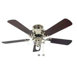 Fantasia Mayfair Combi 42inch. Ceiling Fan W/Pull Cord With Light - Polished Brass - 115502