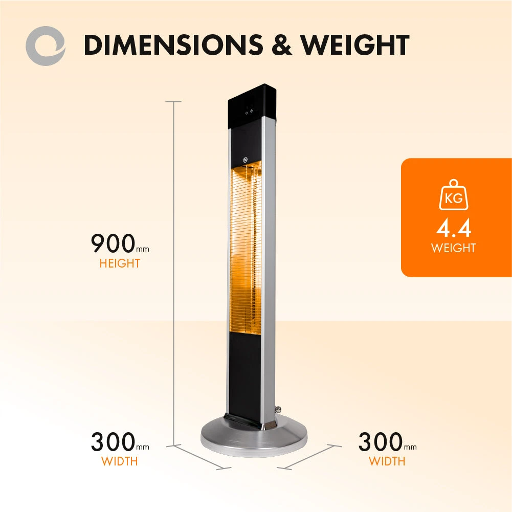 Devola Master 2kW Freestanding Patio Heater With Remote Control -DVXSPH20FSB 4 Devola Master 2kW Freestanding Patio Heater With Remote Control -DVXSPH20FSB - Image 4