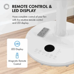 Devola Low Noise 30W 12 Speed 12-inch DC WiFi Pedestal Fan - White - DV12DCPFANWF -Ventilation Equipment Store 8 252Fa 252Ff 252F4 252F8af42badf6ec6b30ebc627f62ca68e4a2c0e6f48 06 Remote Control LED Display