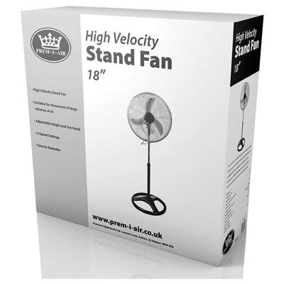 Prem-I-Air 75W 3 Speed 18-inch Oscillating Pedestal Fan - Black/Silver - EH1804 2 Prem-I-Air 75W 3 Speed 18-inch Oscillating Pedestal Fan - Black/Silver - EH1804 - Image 2