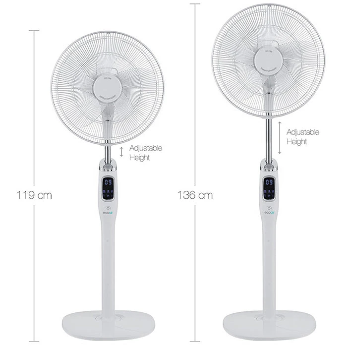 Ecoair Low Energy 26W 35 Speed 16-inch DC Pedestal Fan - White - ZEPHYR 4 Ecoair Low Energy 26W 35 Speed 16-inch DC Pedestal Fan - White - ZEPHYR - Image 4