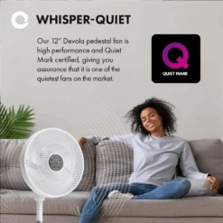Devola Ultra Quiet 28W 12 Speed 12-inch DC Pedestal Fan - White - DV12PDQM -Ventilation Equipment Store a 252F2 252F6 252F8 252Fa2686b677a417f57c4f88e8b3f9846d3485e4699 09 Whisper Quiet 5ebef884 33c9 4523 8337 dc2108a81274