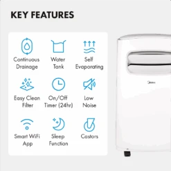 Midea Comfee 12000 BTU WiFi Compatible Portable Air Conditioner - White - MPPFA-12CRN7 - Return Unit -Ventilation Equipment Store b 252F7 252F5 252F1 252Fb751439abac05e6f02e8abc3520833149f4140d1 02 Key Features b4084dce 507c 4ca4 8fc9 f94c12d3d907