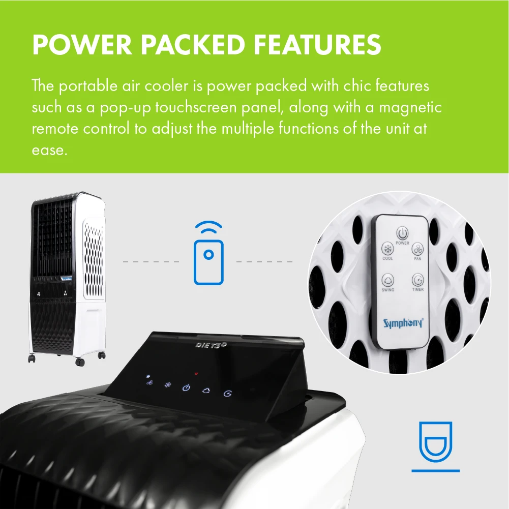 Symphony Diet 3D 20i Tower Air Cooler 20 Litres With Magnetic Remote - DIET3D20I 6 Symphony Diet 3D 20i Tower Air Cooler 20 Litres With Magnetic Remote - DIET3D20I - Image 6