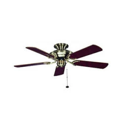 Fantasia Mayfair 42inch. Ceiling Fan With Gloss Mahogany/ Gloss Oak And Cane Blade - Antique Brass - 110057