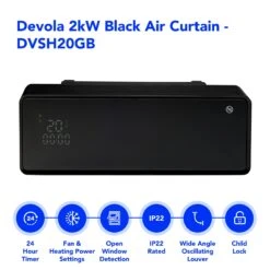 Devola 2kW Glass Panel Air Curtain Black - DVSH20GB - Return Unit -Ventilation Equipment Store d 252Fd 252F5 252Ff 252Fdd5f7727d3ddd55afcf8d9684a9517ab0a6d2026 Image 2 b61f7a6b 8b6d 49d5 913d ee7103f0ac59