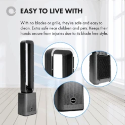 Devola Bladeless Tower Fan With Carbon Air Filter, 12 Speeds & Remote In Grey - DVBAM07 - Return Unit -Ventilation Equipment Store e 252F3 252F6 252F9 252Fe3691eceaeacbb32362333f9134ea0bc5a7639d9 06 Easy To Live With 8 5fa2ba8d 7a0b 4f70 871a 7c3fc01c4fa4