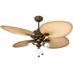 Fantasia Palm Combi 52inch. Outdoor Fan Ceiling Fan With Brown Blade & Light - Chocolate Brown - 114871