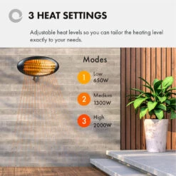 Devola Core 2kW Wall Mounted Patio Heater IP34 Black - DVRPH20WMB -Ventilation Equipment Store e 252Fc 252F5 252Fe 252Fec5e64fd9b15d74c6fa79967979b8df2673744be 05 3 Heat Settings