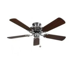 Fantasia Sigma 42inch. Ceiling Fan With Dark Oak/ Maple Blade & Light - Stainless Steel - 114307