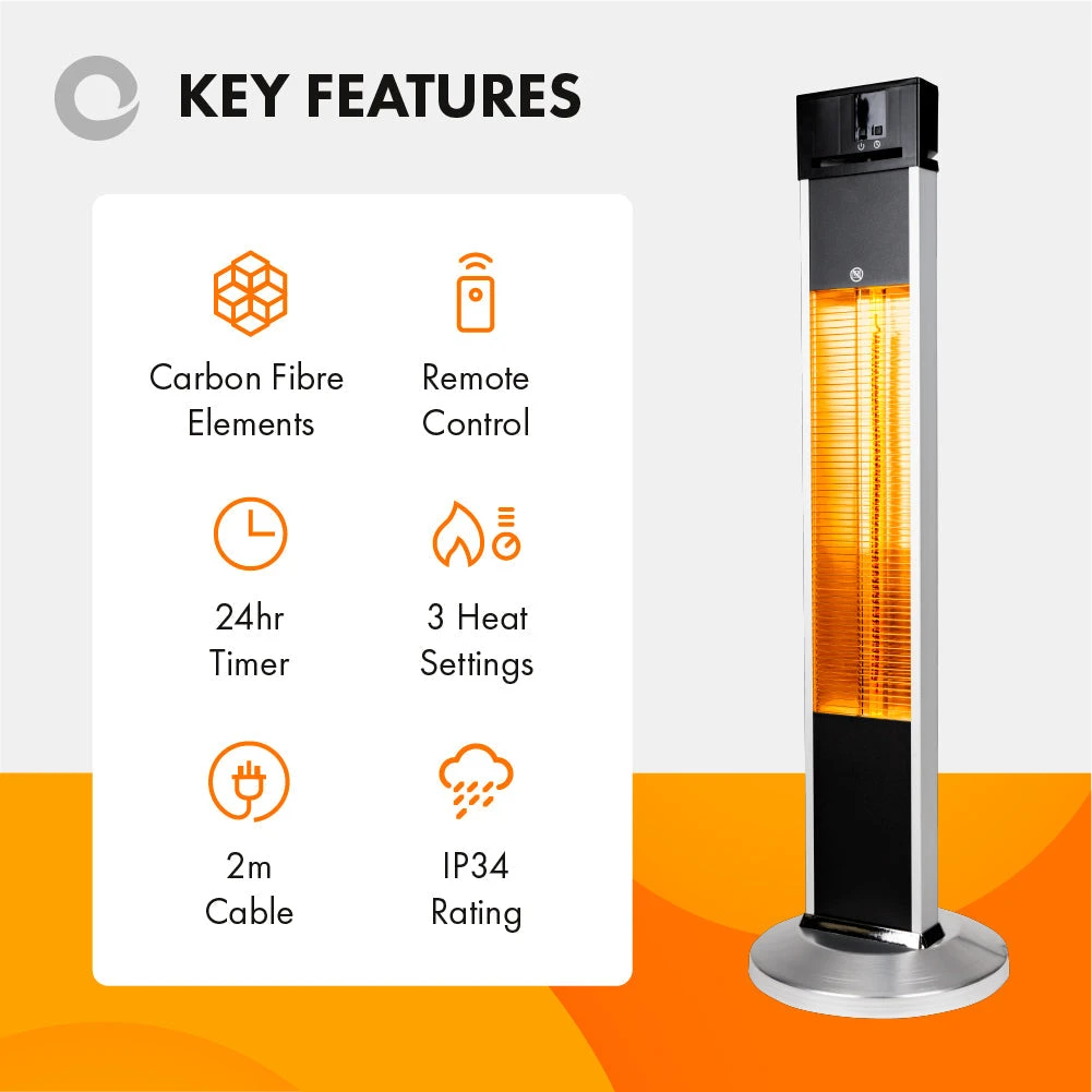 Devola Master 2kW Freestanding Patio Heater With Remote Control -DVXSPH20FSB 3 Devola Master 2kW Freestanding Patio Heater With Remote Control -DVXSPH20FSB - Image 3
