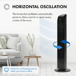 Devola 45W 3 Speed 33-inch Tower Fan With Remote - Black - DV33TFB -Ventilation Equipment Store f 252Fc 252F7 252F6 252Ffc761b06b78f32f43793bb156bf6b359f0449bcd 04 Oscillation 2c3b4b7c 84ff 4b55 86b8 80d052fe6514